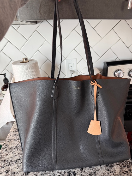 Tory Burch Handbags - Tory Burch Black Tote with Tan Charm